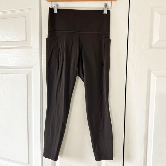 Athleta Salutation Stash High Rise 7/8 Leggings Brown Truffle EUC Size S Petite - Picture 8 of 9